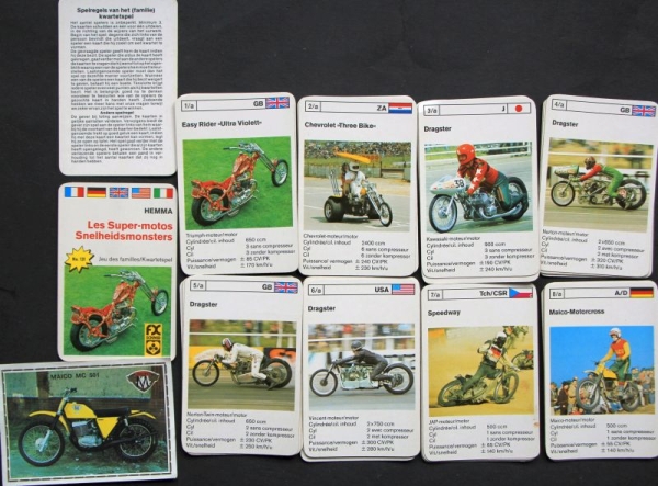 Schmid Spiele "Supermotos" 1974 Cardgame (1780)